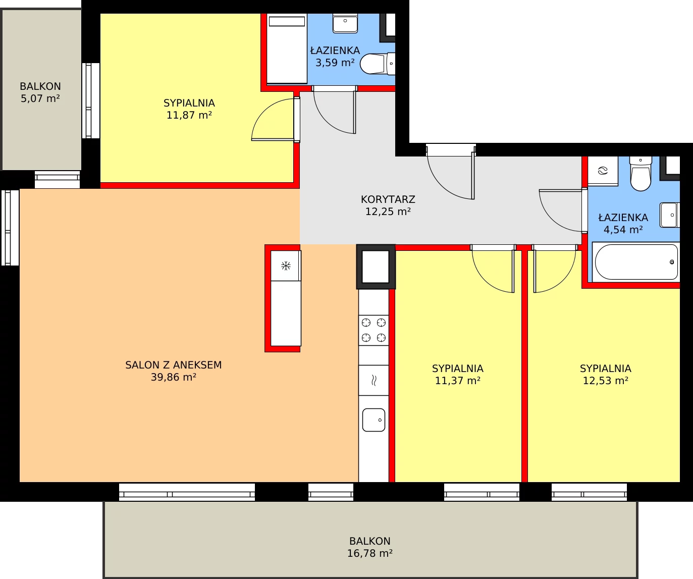 4 pokoje, mieszkanie 96,01 m², piętro 2, oferta nr B5, Vilanovia Park, Warszawa, Wilanów, Zawady, ul. Dostatnia 3A i 3B