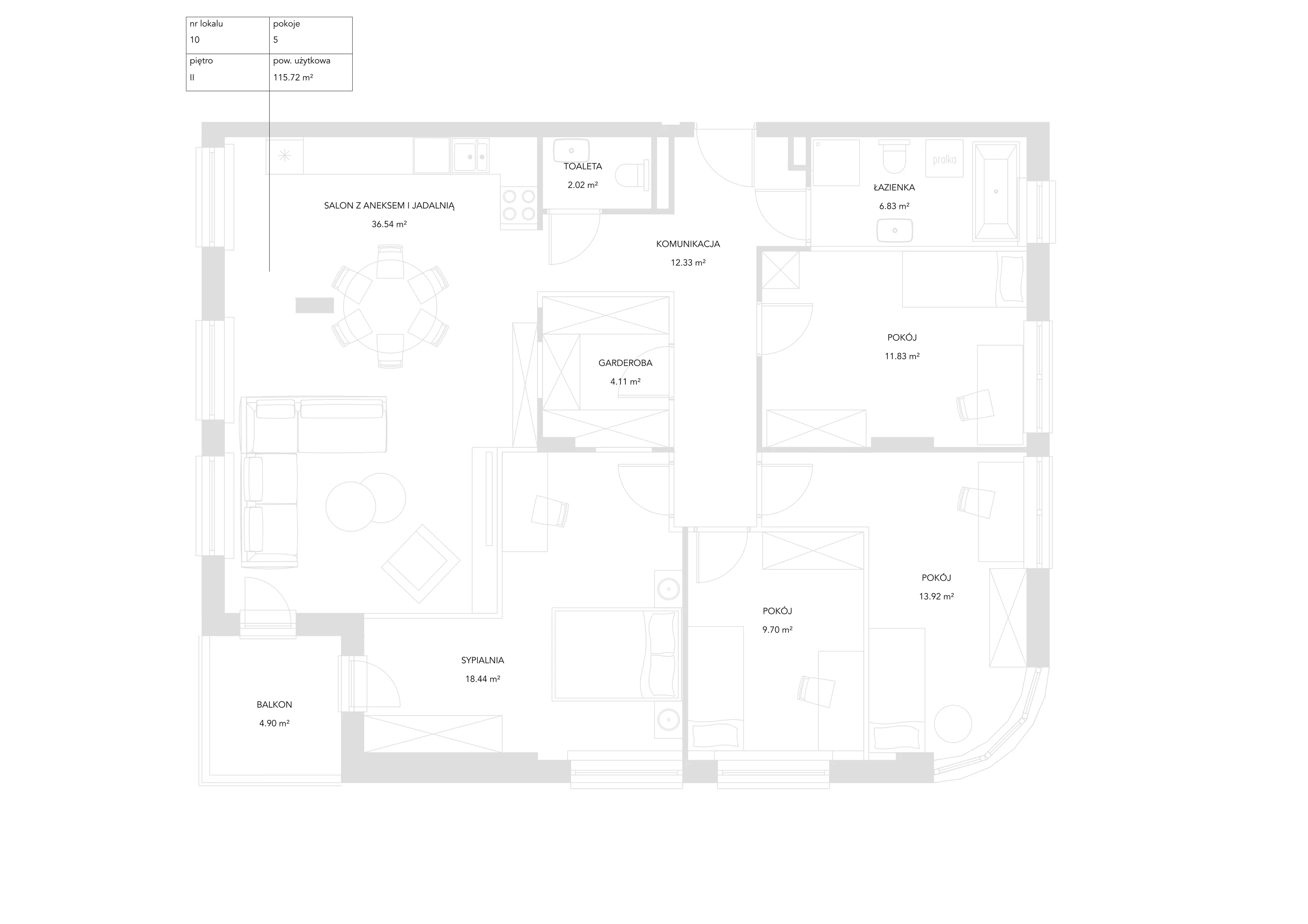 4 pokoje, mieszkanie 115,72 m², piętro 2, oferta nr 10, Zielony Zakątek, Warszawa, Włochy, Stare Włochy, ul. Krańcowa 5