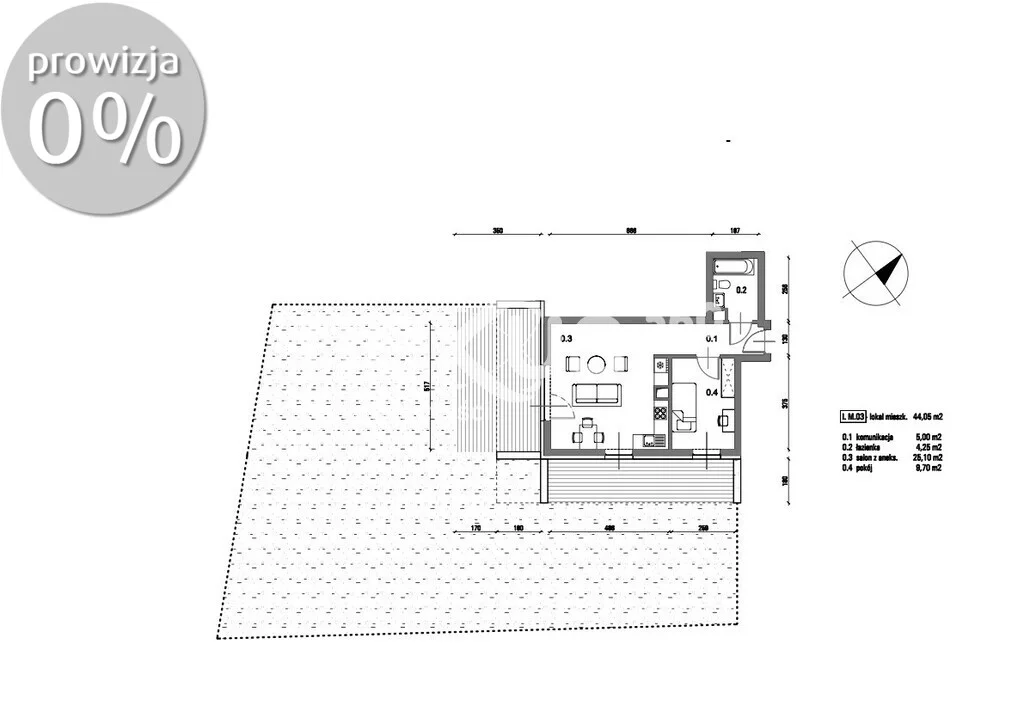 2 pokoje, mieszkanie 44,05 m², parter, oferta nr , 63/17137/OMS, Brzeg