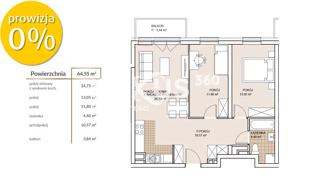 3 pokoje, mieszkanie 64,55 m², piętro 2, oferta nr , 93/17137/OMS, Wrocław, Długa