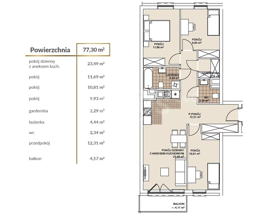 4 pokoje, mieszkanie 77,30 m², parter, oferta nr , 94/17137/OMS, Wrocław, Szczepin, Długa