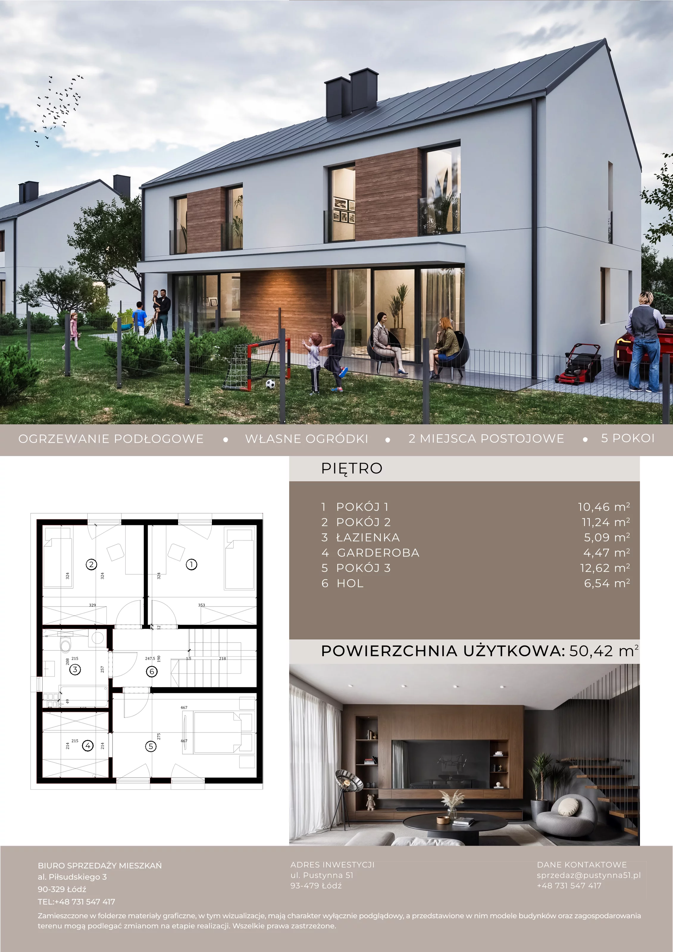 Dom 102,58 m², oferta nr A.3.1, Pustynna 51, Łódź, Górna, ul. Pustynna 51