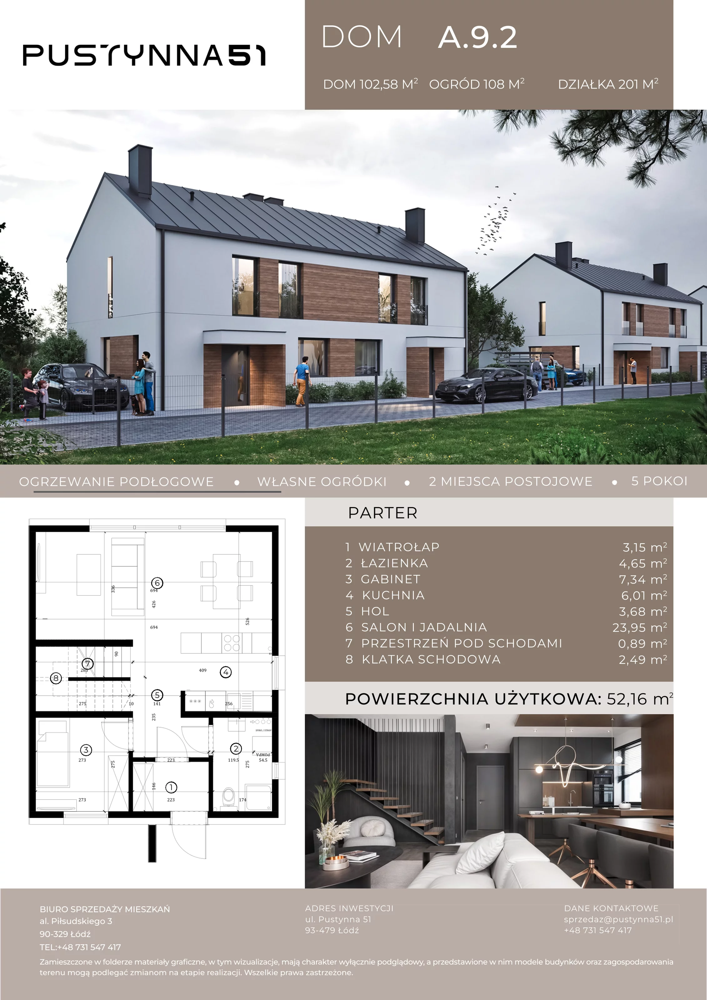 Dom 102,58 m², oferta nr A.9.2, Pustynna 51, Łódź, Górna, ul. Pustynna 51