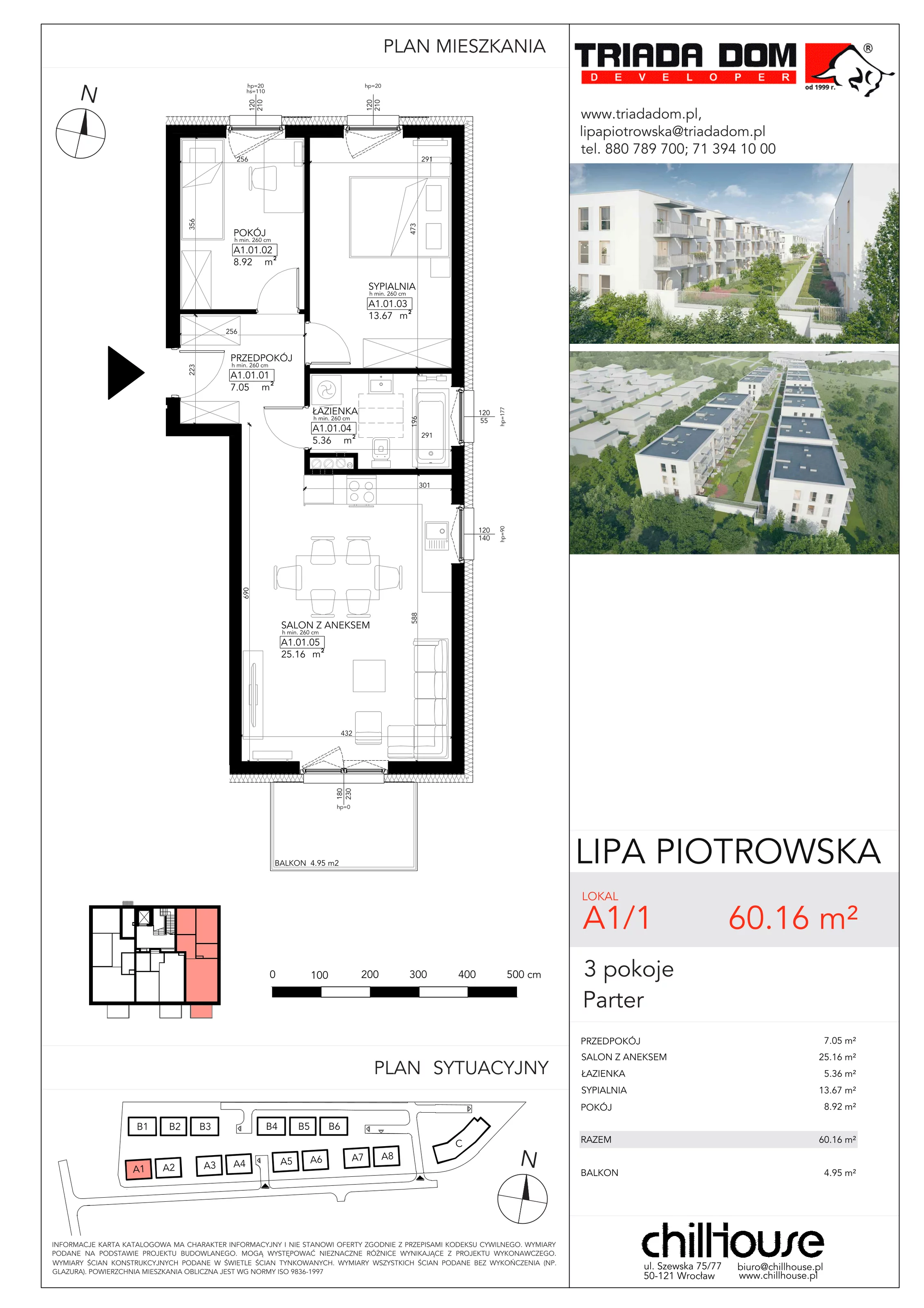 Mieszkanie 60,16 m², parter, oferta nr A11, Lipa Piotrowska, Wrocław, Lipa Piotrowska, ul. Lawendowa / Melisowa