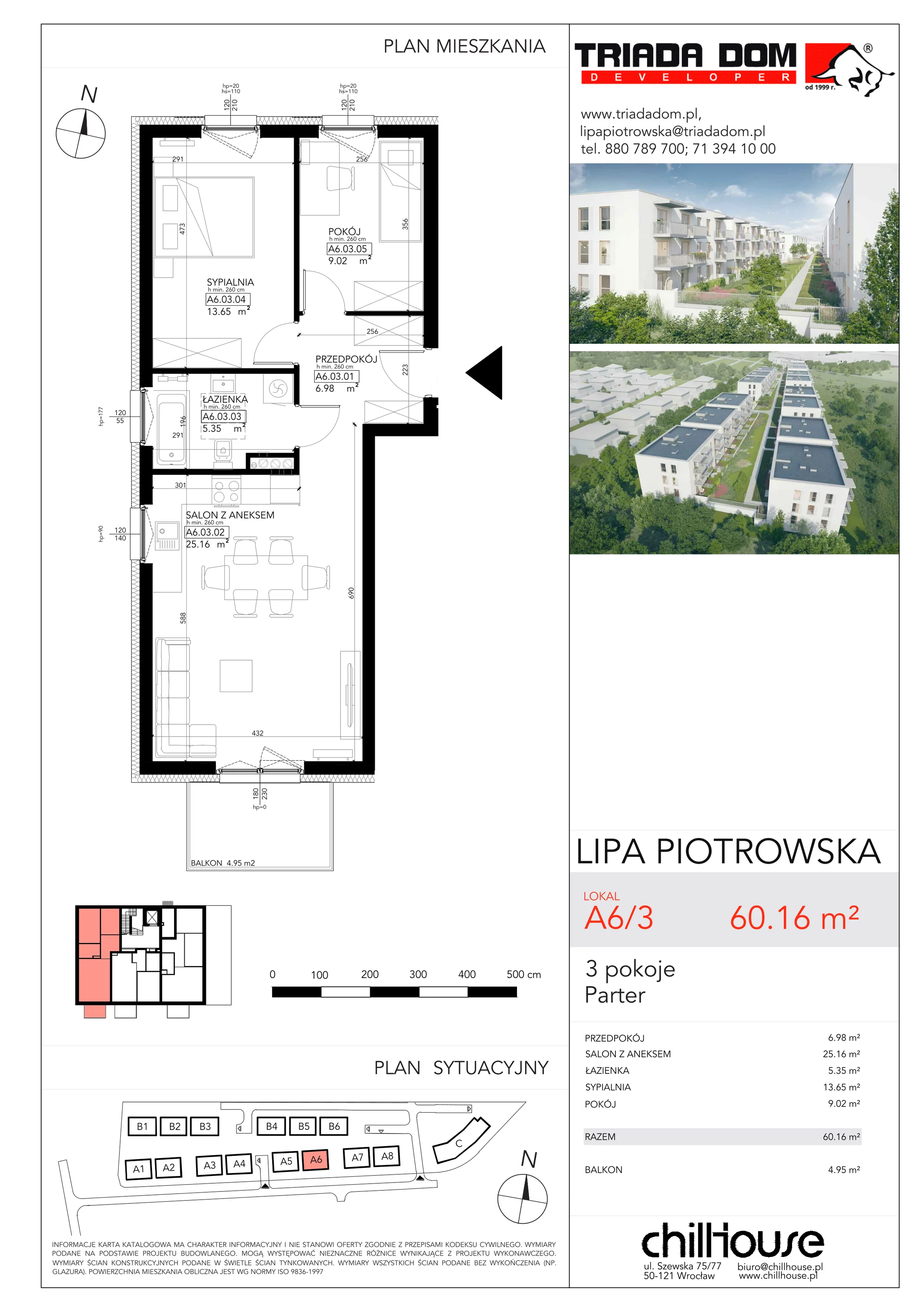 Mieszkanie 60,16 m², parter, oferta nr A63, Lipa Piotrowska, Wrocław, Lipa Piotrowska, ul. Lawendowa / Melisowa