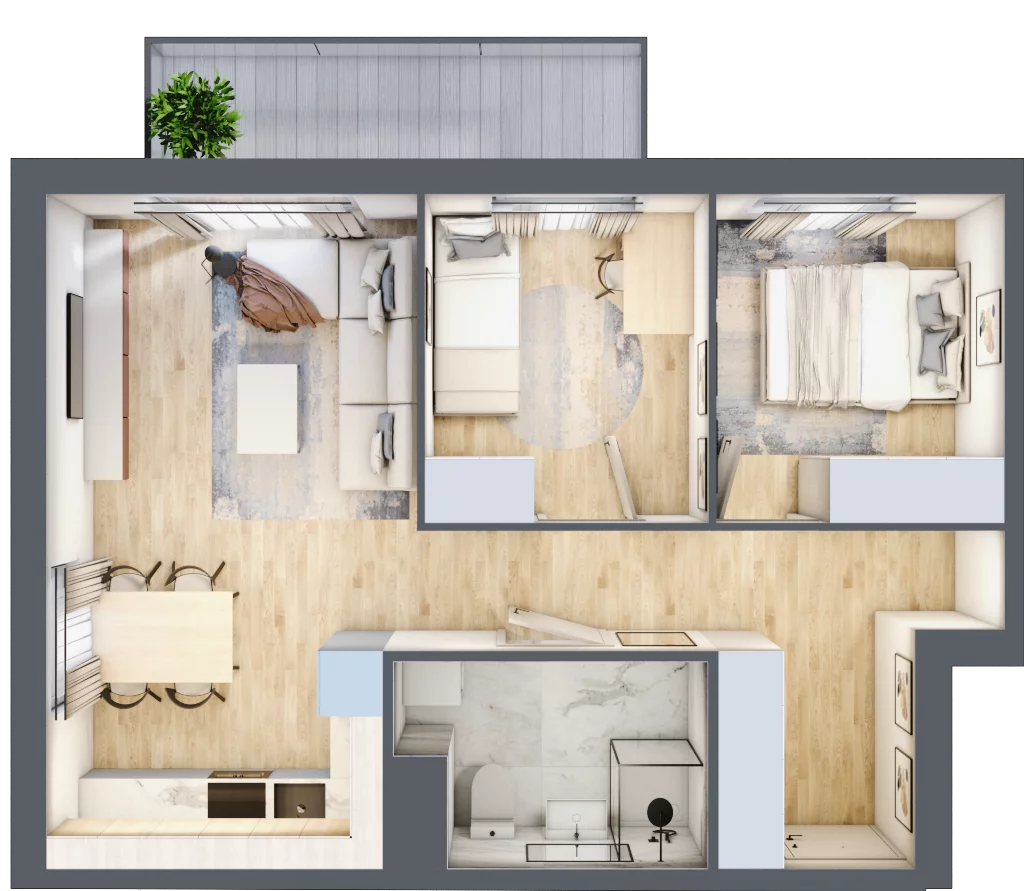 3 pokoje, mieszkanie 49,98 m², piętro 2, oferta nr C53, Osiedle forDOM, Bydgoszcz, Fordon, ul. Produkcyjna 3b