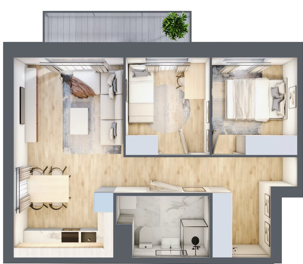 3 pokoje, mieszkanie 49,98 m², piętro 6, oferta nr C67, Osiedle forDOM, Bydgoszcz, Fordon, ul. Produkcyjna 3b