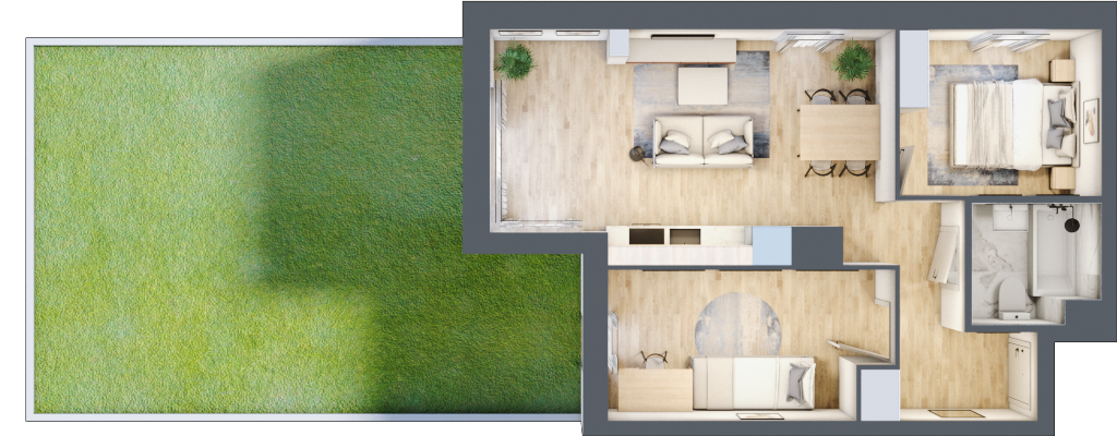 Mieszkanie 49,75 m², parter, oferta nr B09, Nowe Flisy - Etap I, Bydgoszcz, Czyżkówko, ul. Flisacka 17A