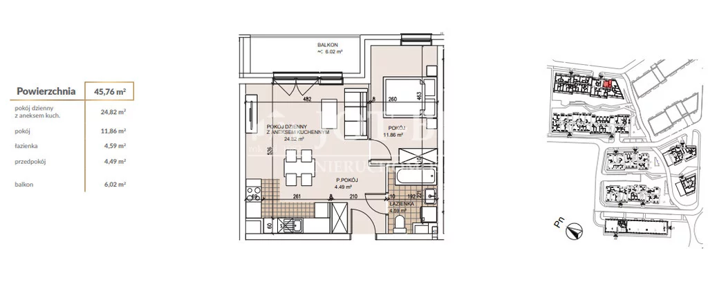 2 pokoje, mieszkanie 45,76 m², piętro 1, oferta nr , 17175/4112/OMS, Wrocław, Szczepin, Gnieźnieńska