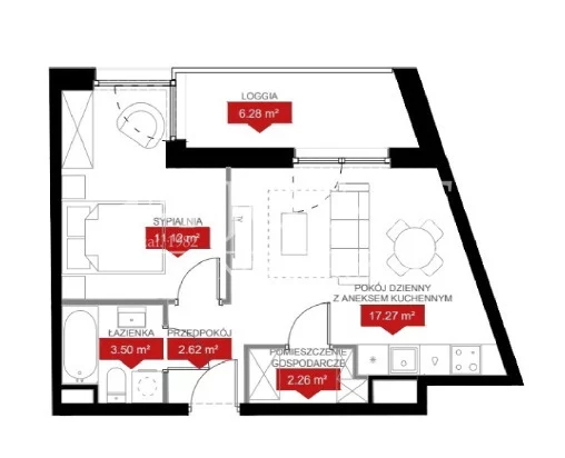 2 pokoje, mieszkanie 36,77 m², piętro 3, oferta nr , 19779/4112/OMS, Wrocław, Władysława Reymonta