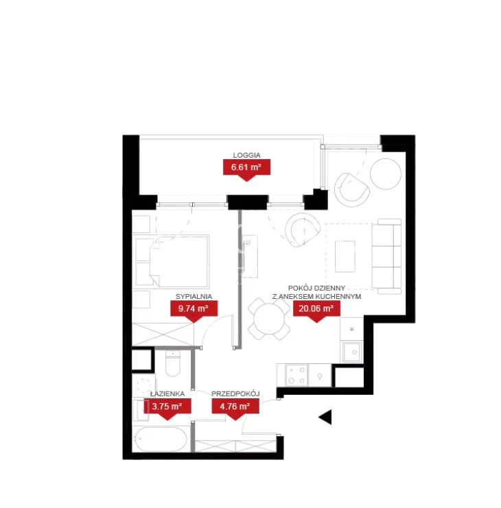 2 pokoje, mieszkanie 40,35 m², piętro 2, oferta nr , 19688/4112/OMS, Wrocław, Kleczków, Władysława Reymonta