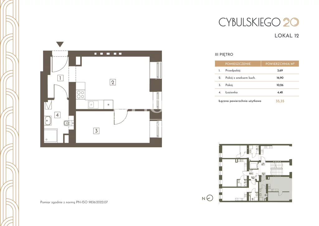 2 pokoje, mieszkanie 35,35 m², piętro 3, oferta nr , 19634/4112/OMS, Wrocław, Wojciecha Cybulskiego