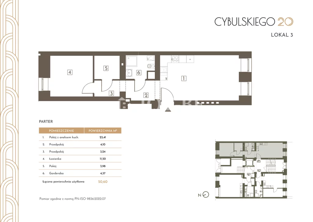 2 pokoje, mieszkanie 50,60 m², parter, oferta nr , 19804/4112/OMS, Wrocław, Biskupin-Sępolno-Dąbie-Bartoszowice, Śródmieście, Wojciecha Cybulskiego