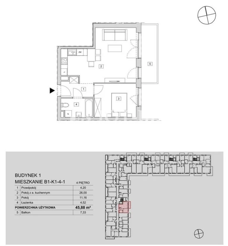 2 pokoje, mieszkanie 45,79 m², piętro 4, oferta nr , 19753/4112/OMS, Wrocław, Fabryczna