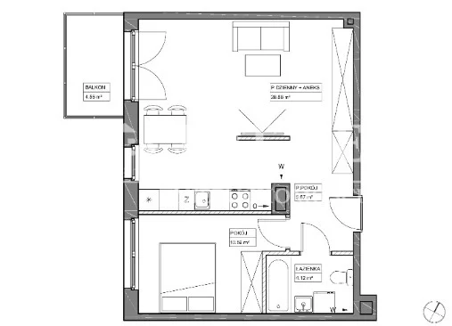2 pokoje, mieszkanie 49,23 m², piętro 3, oferta nr , 19682/4112/OMS, Wrocław, Tarnogaj