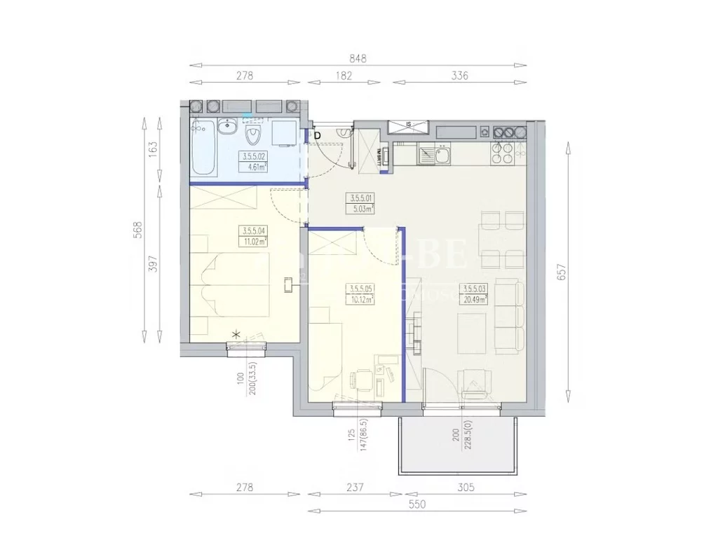 3 pokoje, mieszkanie 51,27 m², piętro 4, oferta nr , 19719/4112/OMS, Wrocław, Krzyki-Partynice, Partynice, al. Karkonoska