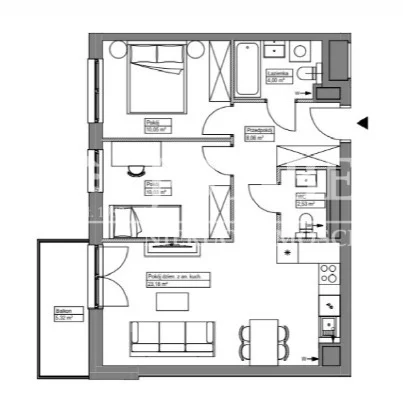 3 pokoje, mieszkanie 57,85 m², piętro 3, oferta nr , 19764/4112/OMS, Wrocław, Krakowska