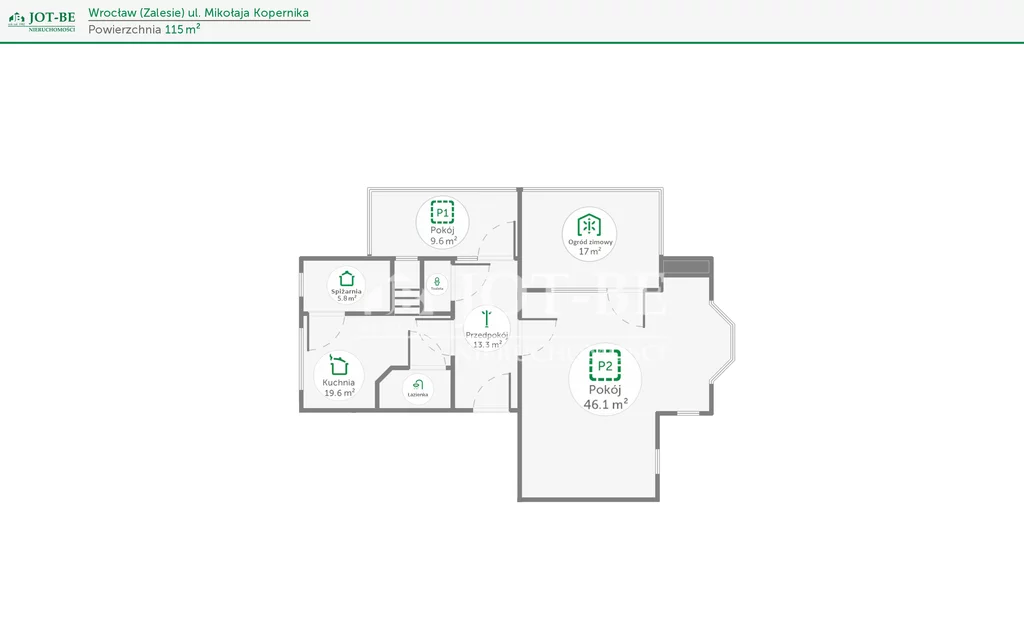 3 pokoje, mieszkanie 100,00 m², piętro 1, oferta nr , 19315/4112/OMS, Wrocław, Zacisze-Zalesie-Szczytniki, Zalesie, Mikołaja Kopernika