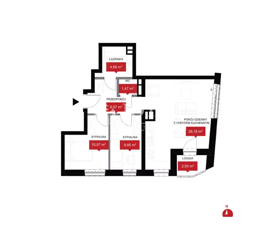3 pokoje, mieszkanie 58,13 m², piętro 5, oferta nr , 19691/4112/OMS, Wrocław, Władysława Reymonta