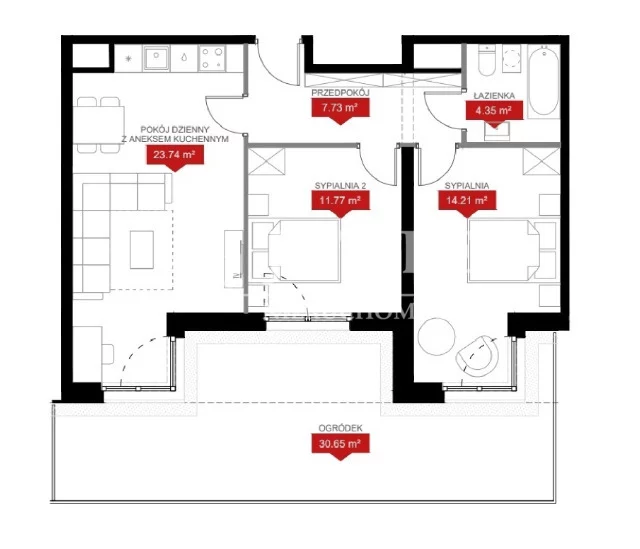 3 pokoje, mieszkanie 61,80 m², parter, oferta nr , 19798/4112/OMS, Wrocław, Władysława Reymonta