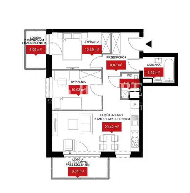 3 pokoje, mieszkanie 55,40 m², piętro 2, oferta nr , 19689/4112/OMS, Wrocław, Kleczków, Władysława Reymonta