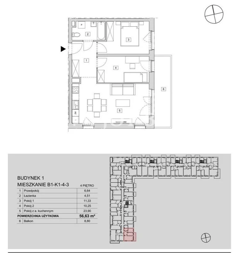 3 pokoje, mieszkanie 56,56 m², piętro 4, oferta nr , 19752/4112/OMS, Wrocław, Fabryczna