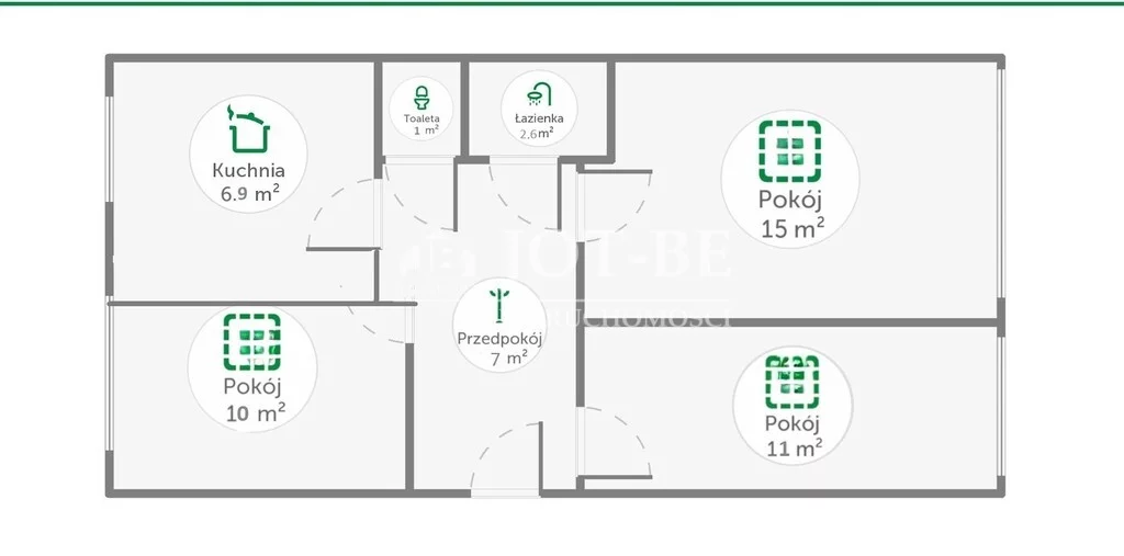 Mieszkanie trzypokojowe 58,90 m², Wrocław, Borek, Sprzedaż