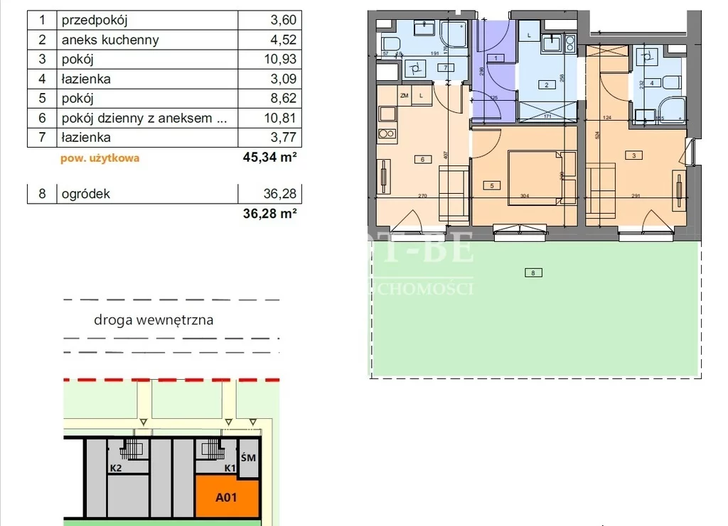 3 pokoje, mieszkanie 45,33 m², parter, oferta nr , 18434/4112/OMS, Wrocław, Brochów