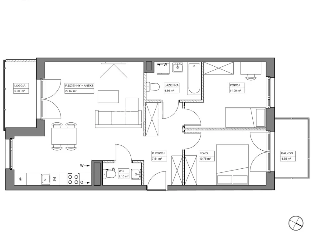 3 pokoje, mieszkanie 65,84 m², piętro 3, oferta nr , 19725/4112/OMS, Wrocław, Tarnogaj