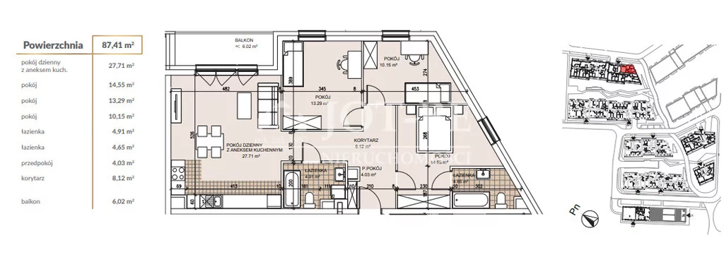 4 pokoje, mieszkanie 87,41 m², piętro 4, oferta nr , 17591/4112/OMS, Wrocław, Szczepin, Gnieźnieńska
