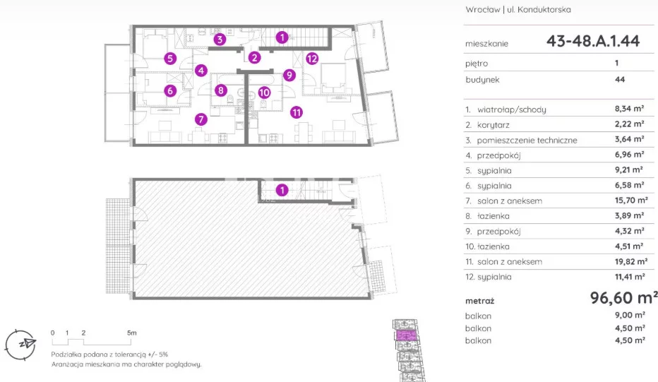 5 pokoi, mieszkanie 96,60 m², piętro 1, oferta nr , 19581/4112/OMS, Wrocław, Konduktorska