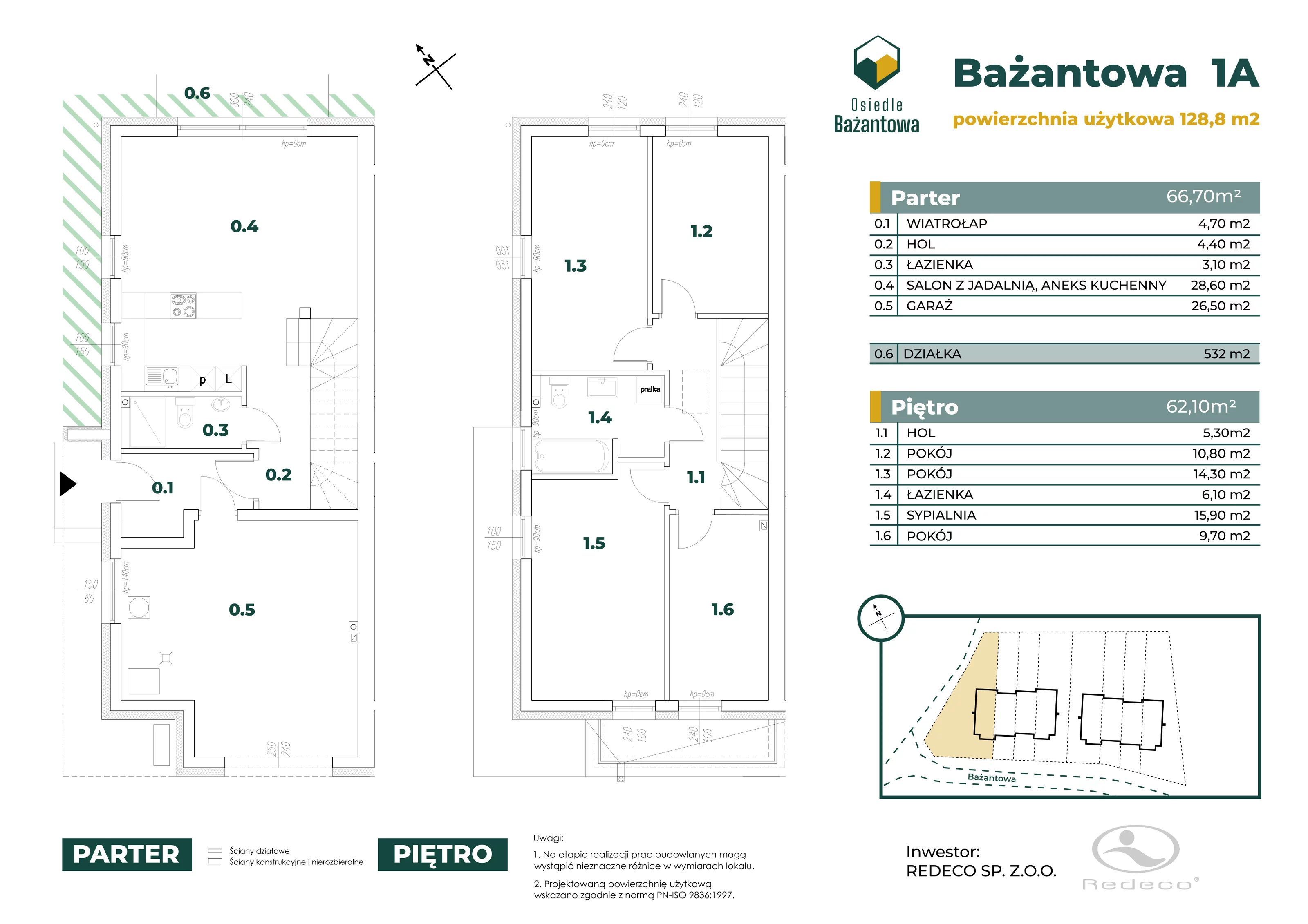Dom 128,80 m², oferta nr 1A, Osiedle Bażantowa, Jeszkowice, ul. Bażantowa