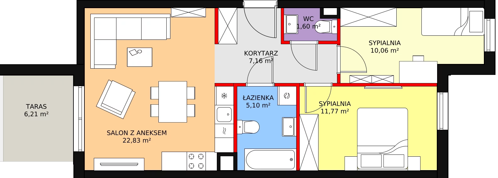 Mieszkanie 60,54 m², piętro 1, oferta nr B7.09, Andromeda, Rotmanka, ul. Bajki