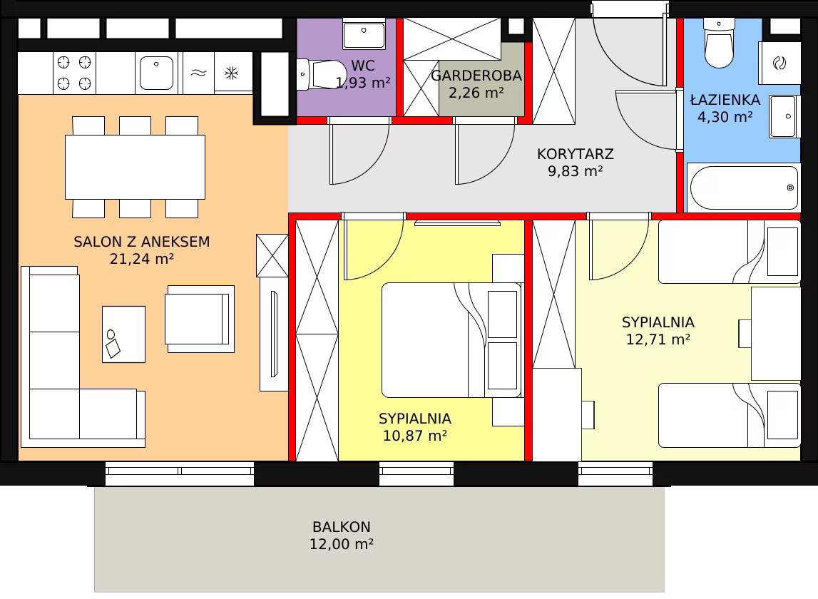 Mieszkanie 65,72 m², piętro 2, oferta nr B7.11, Andromeda, Rotmanka, ul. Bajki