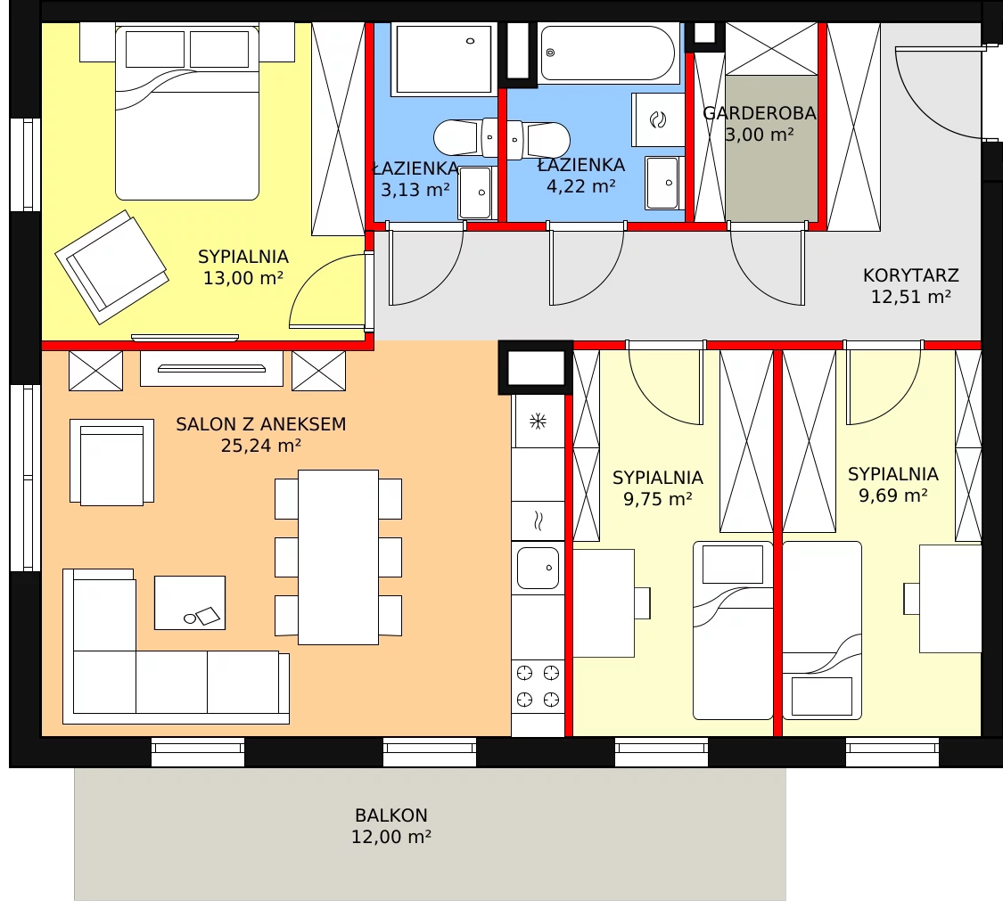 Mieszkanie 83,96 m², piętro 2, oferta nr B7.12, Andromeda, Rotmanka, ul. Bajki