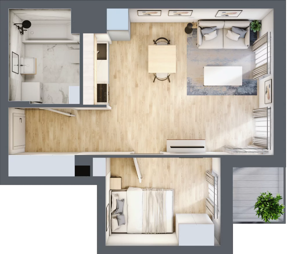 2 pokoje, mieszkanie 39,06 m², piętro 3, oferta nr B15/A013, Miasto Moje, Warszawa, Białołęka, Żerań, ul. Marywilska 62
