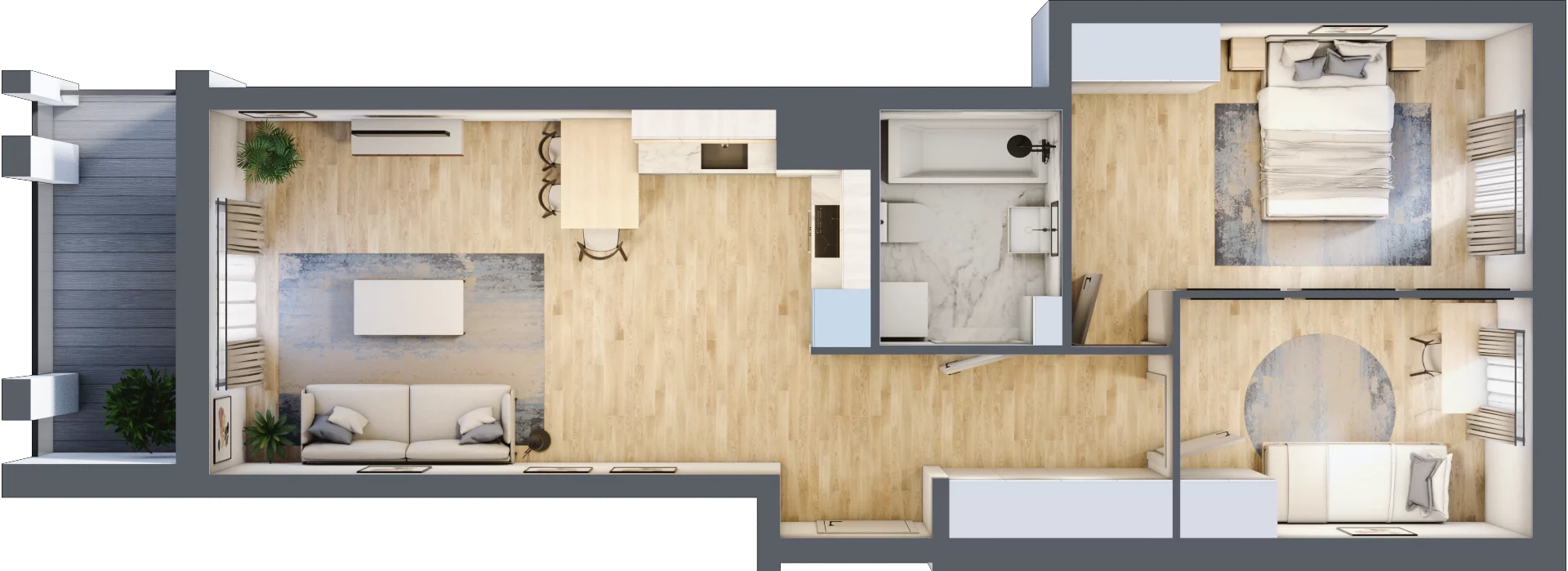 3 pokoje, mieszkanie 59,30 m², piętro 3, oferta nr B15/A018, Miasto Moje, Warszawa, Białołęka, Żerań, ul. Marywilska 62