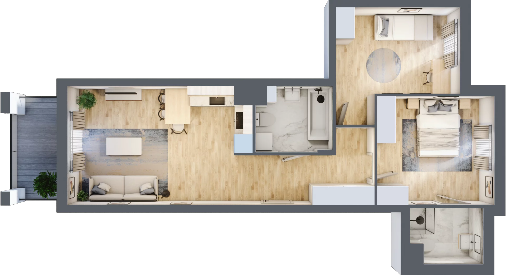 3 pokoje, mieszkanie 64,36 m², piętro 1, oferta nr B15/B033, Miasto Moje, Warszawa, Białołęka, Żerań, ul. Marywilska 62