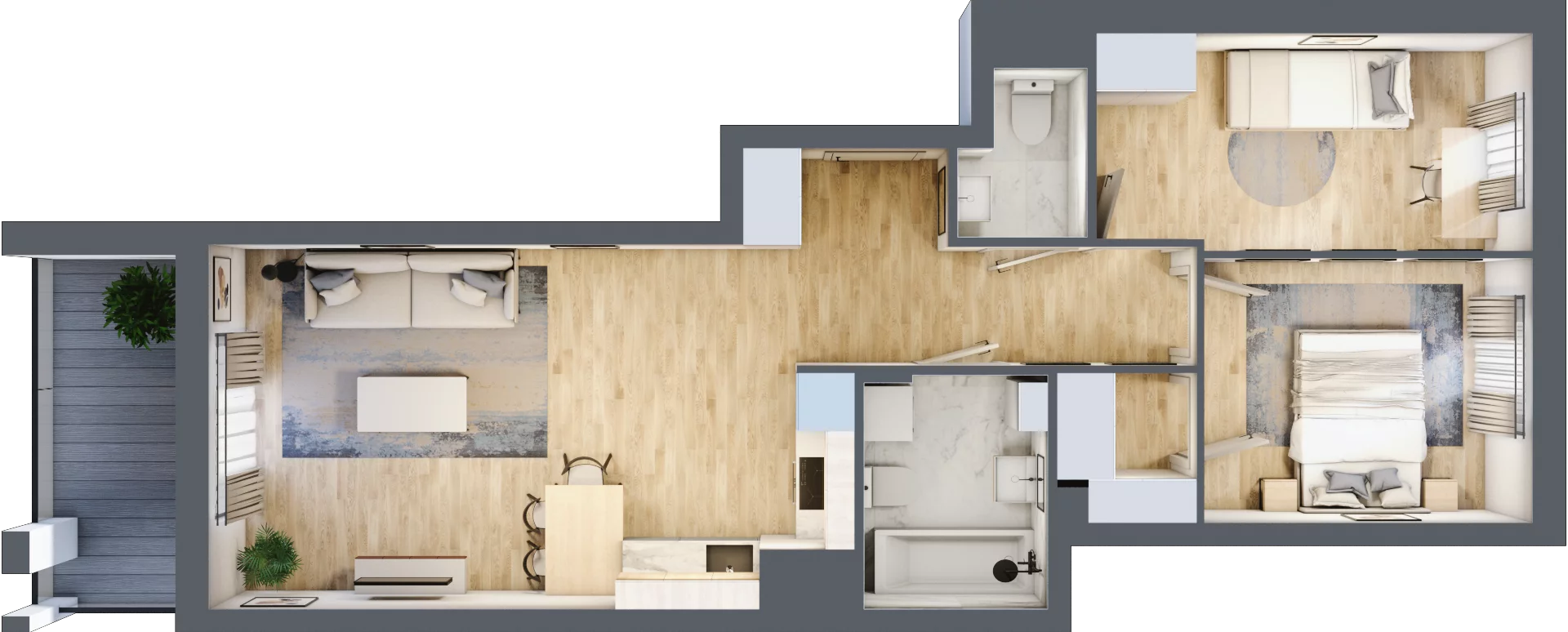 3 pokoje, mieszkanie 59,47 m², piętro 4, oferta nr B15/B040, Miasto Moje, Warszawa, Białołęka, Żerań, ul. Marywilska 62