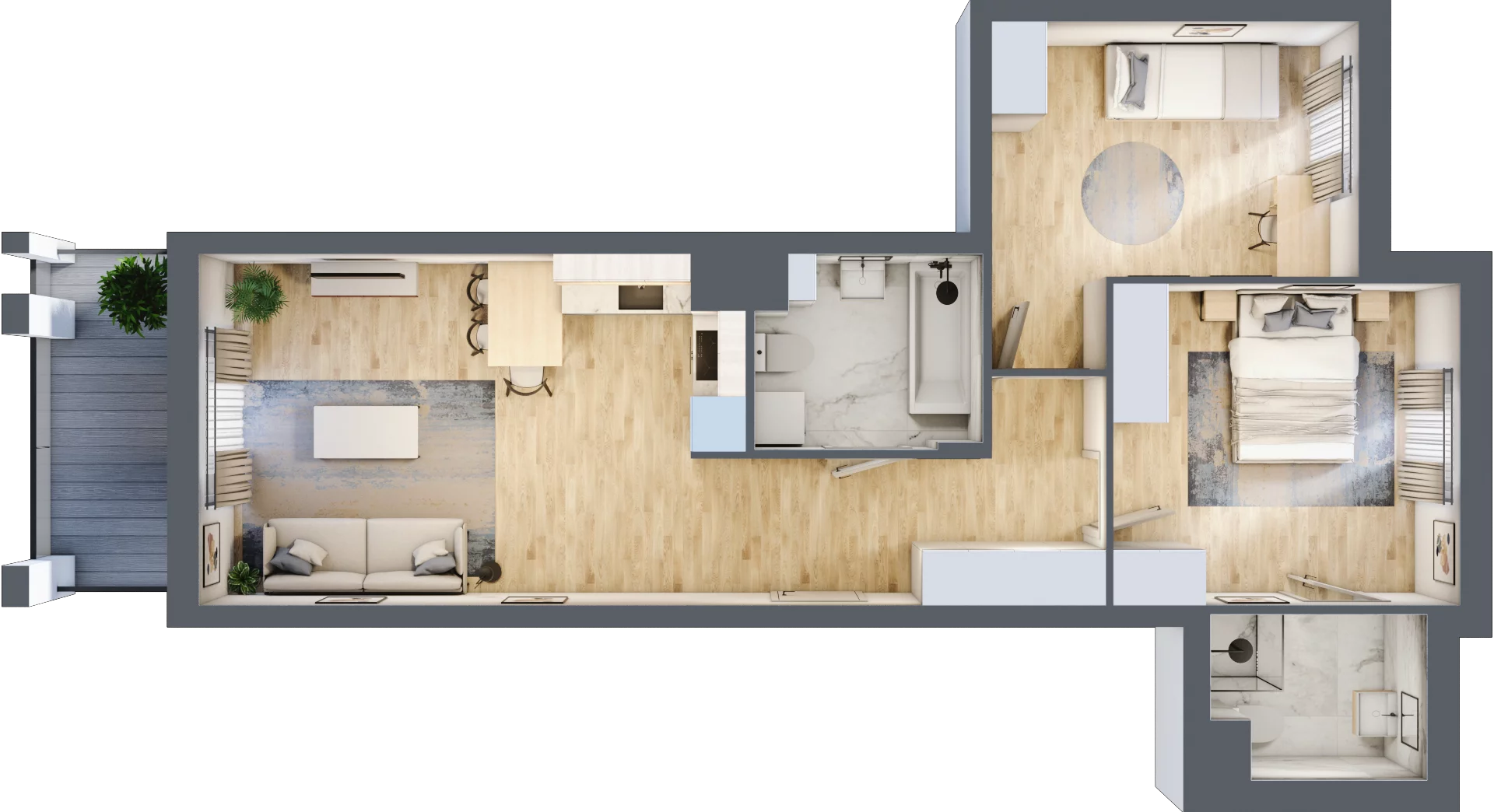 3 pokoje, mieszkanie 64,36 m², piętro 5, oferta nr B15/B045, Miasto Moje, Warszawa, Białołęka, Żerań, ul. Marywilska 62
