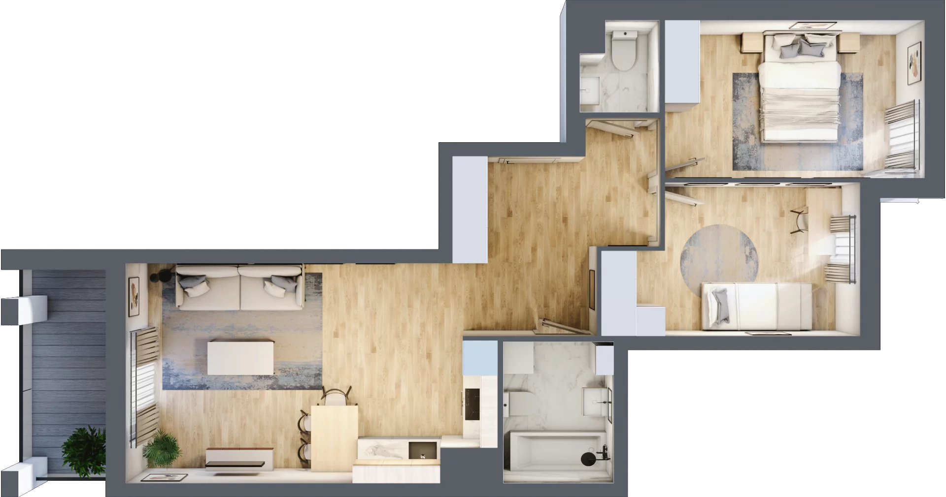 3 pokoje, mieszkanie 61,96 m², piętro 5, oferta nr B15/C067, Miasto Moje, Warszawa, Białołęka, Żerań, ul. Marywilska 62
