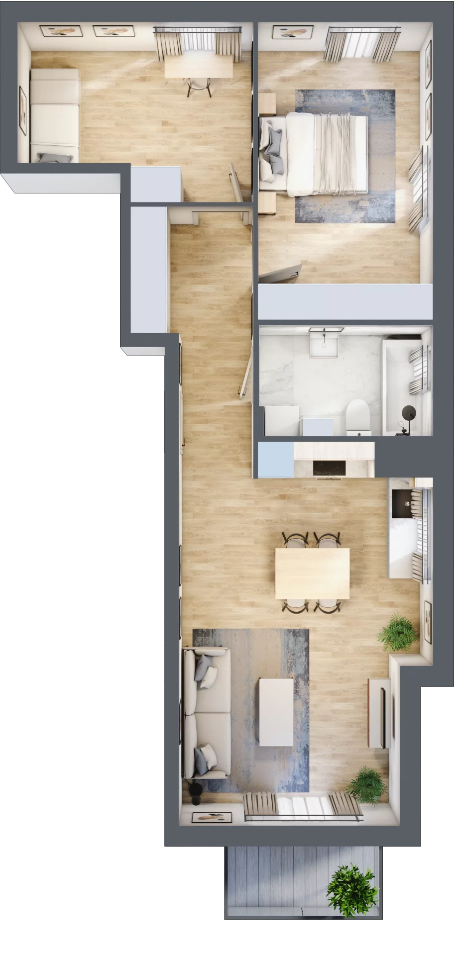 3 pokoje, mieszkanie 62,74 m², piętro 1, oferta nr B15/D074, Miasto Moje, Warszawa, Białołęka, Żerań, ul. Marywilska 62