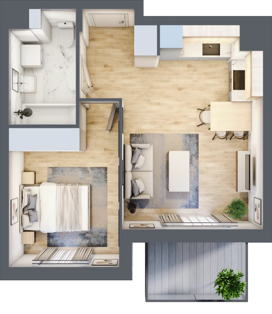 2 pokoje, mieszkanie 38,99 m², piętro 5, oferta nr B15/D087, Miasto Moje, Warszawa, Białołęka, Żerań, ul. Marywilska 62