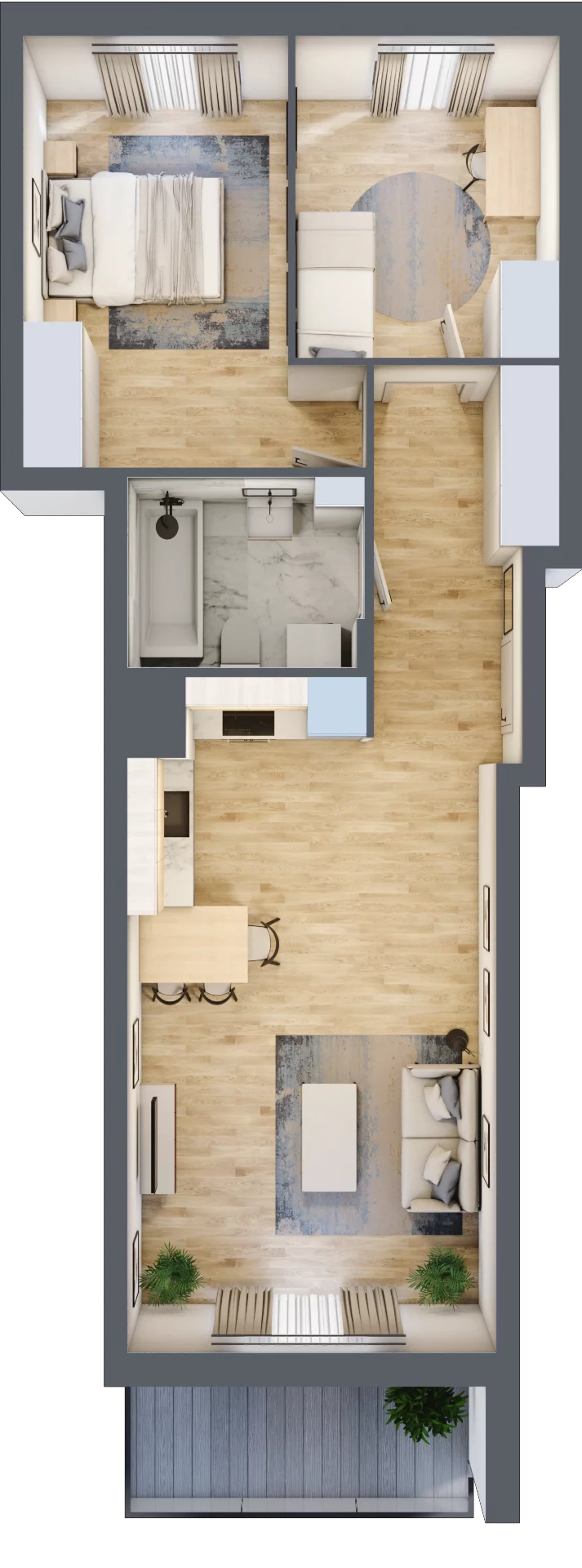 3 pokoje, mieszkanie 58,05 m², piętro 1, oferta nr B16/A005, Miasto Moje, Warszawa, Białołęka, Żerań, ul. Marywilska 62