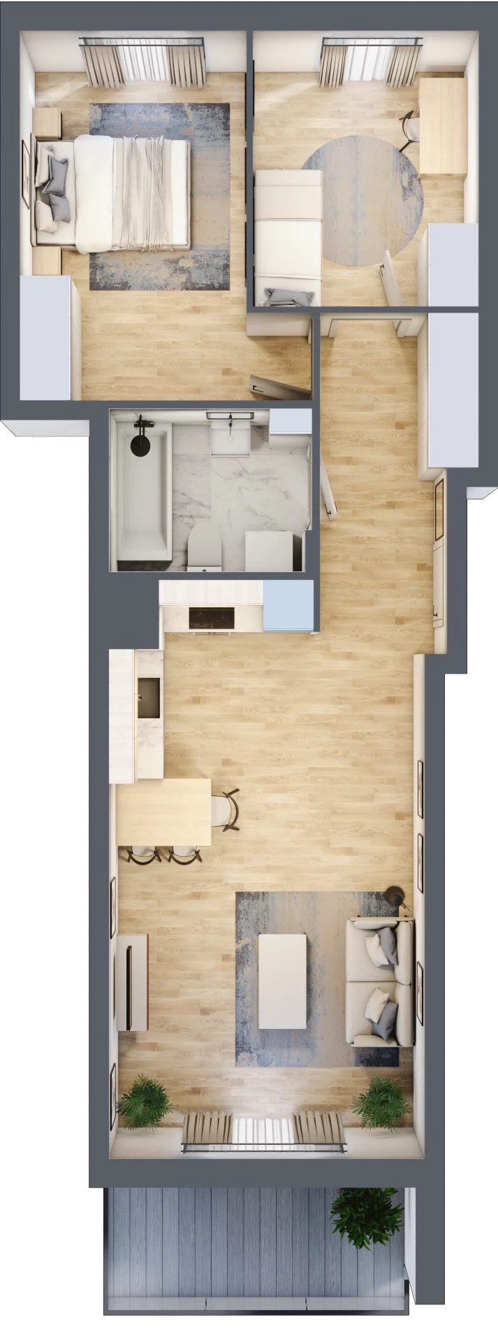 3 pokoje, mieszkanie 58,05 m², piętro 2, oferta nr B16/A008, Miasto Moje, Warszawa, Białołęka, Żerań, ul. Marywilska 62
