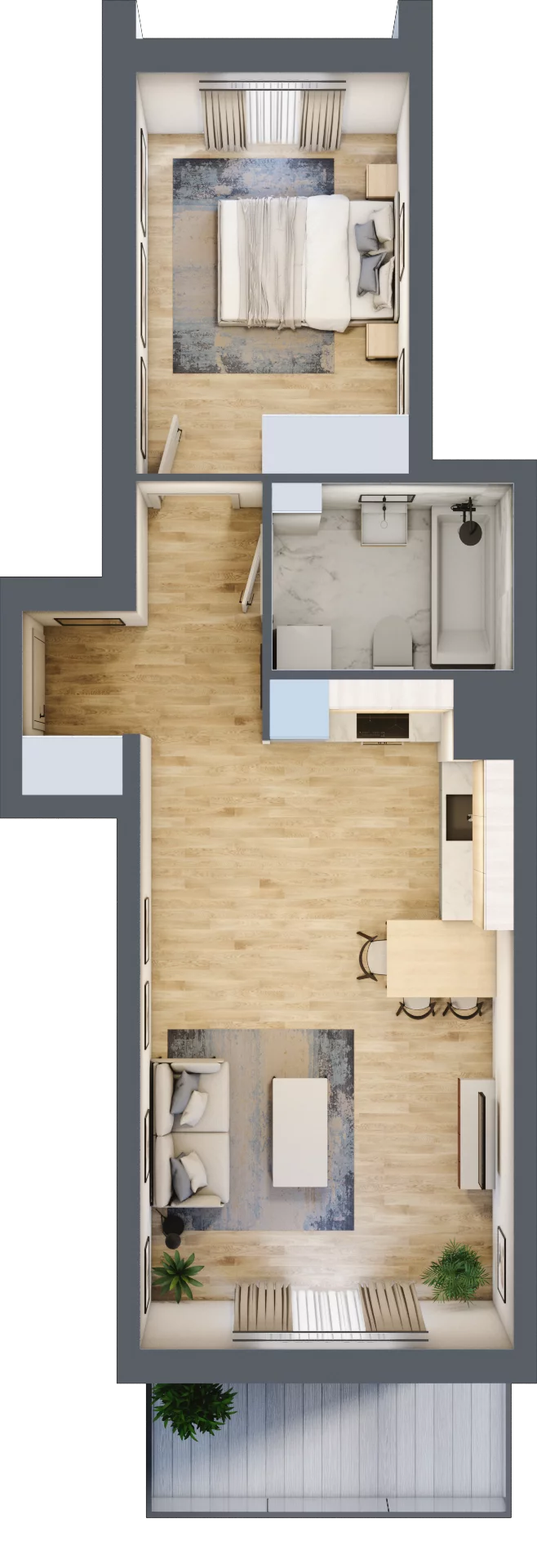 2 pokoje, mieszkanie 45,69 m², piętro 1, oferta nr B16/B015, Miasto Moje, Warszawa, Białołęka, Żerań, ul. Marywilska 62
