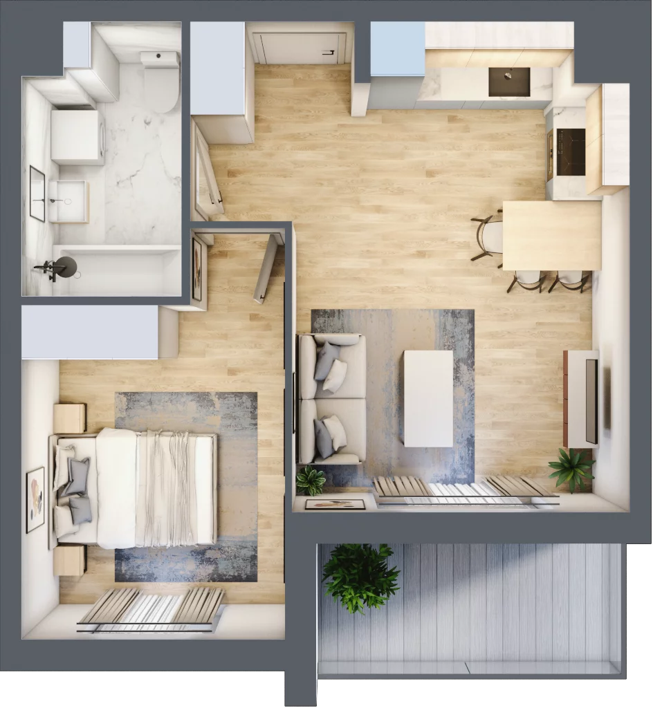 2 pokoje, mieszkanie 38,87 m², piętro 2, oferta nr B16/B019, Miasto Moje, Warszawa, Białołęka, Żerań, ul. Marywilska 62