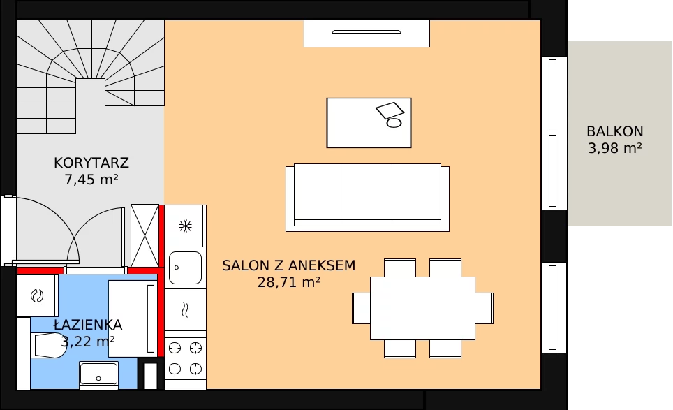 Mieszkanie 61,95 m², piętro 2, oferta nr 1A_29, Nowa Północ, Szczecin, Północ, Stołczyn, ul. Sobola