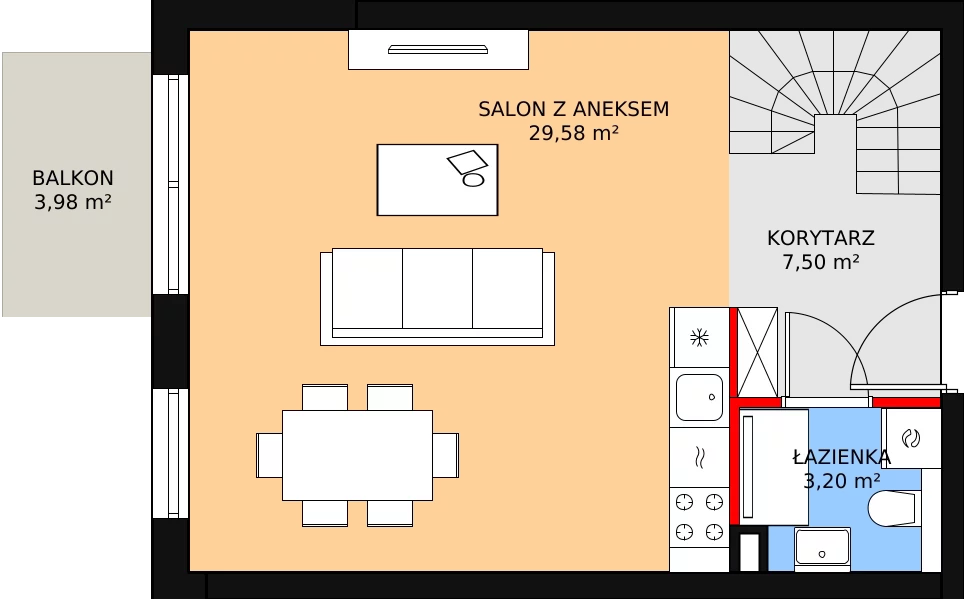 Mieszkanie 63,90 m², piętro 2, oferta nr 2A_29, Nowa Północ, Szczecin, Północ, Stołczyn, ul. Sobola