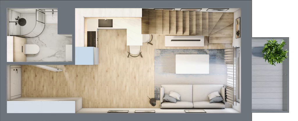 2 pokoje, mieszkanie 42,52 m², piętro 2, oferta nr 3A_30, Nowa Północ, Szczecin, Północ, Stołczyn, ul. Sobola